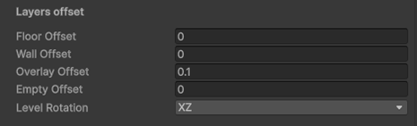 Layer offset settings