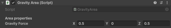 Gravity Area setup
